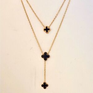 Elegant Gold and Black Pendant Necklace